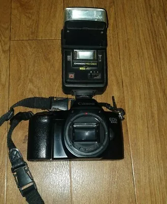 Canon EOS 1000 SLR 35mm Film Camera Plus Chinon Pro 1290-C Twin Flash Unit • £39.95