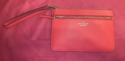 Kate Spade Laurel Way Tinie Wristlet Leather Wallet Phone Holder Red • $24