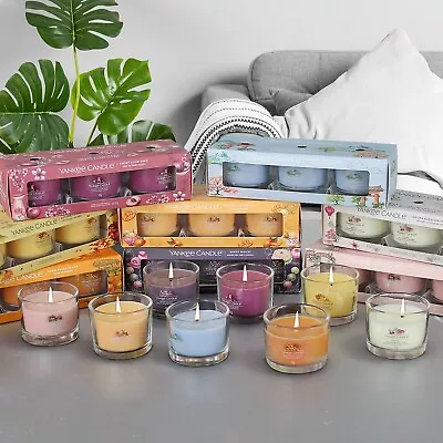 Yankee Candle Gift Set 3 X Scented Glass Jars Tealight Fragrance Pack Wax Votive • £9.99