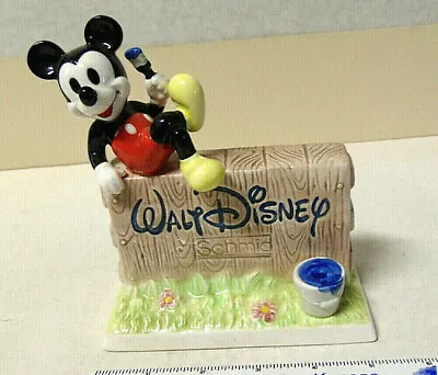 Mickey Mouse Ceramic Figurine Schmid Dealer Display Sign Walt Disney Company • $46.50