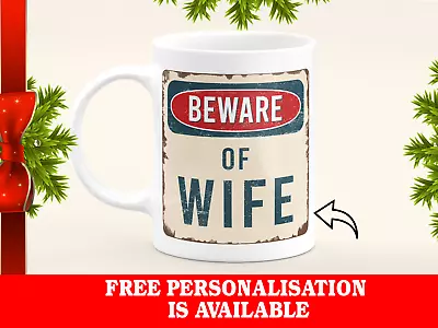 Personalised Mug Beware Of Wife Husband Grandpa Funny Wedding Birthday Gift • $22.99