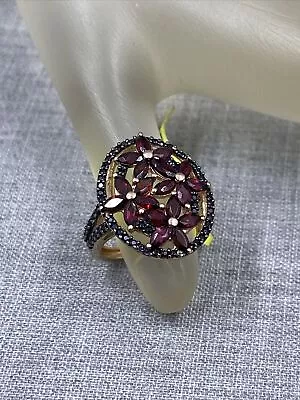 Chuck Clemency Garnet Black Spinel Rose Gold Over Sterling Ring Size 5 NWT *A10 • $31.50