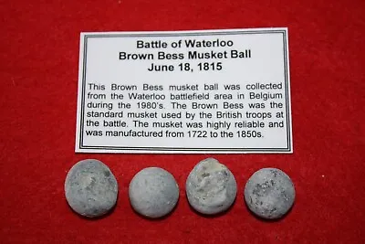 Napoleonic War Battle Of Waterloo Brown Bess Musket Ball 1 Per Bid • £15