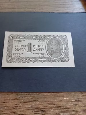 1944 1 Dinar Democratic Federation Of Yugoslavia Partisan Banknote VGC • £1.75