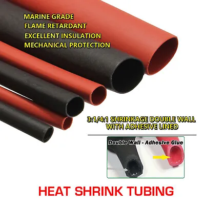 Marine Grade Heat Shrink Tube Dual Wall Heat Shrink Tubing Glue Inside Fast Wrap • $6.50