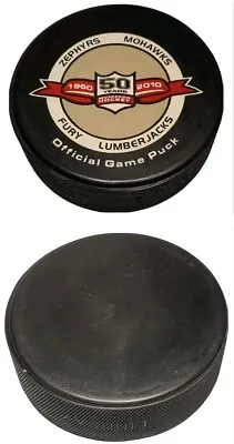 1960-2010 Muskegon Zephyrs Mohawks Fury Lumberjacks Hockey Game Puck 🇨🇦50years • $49.99