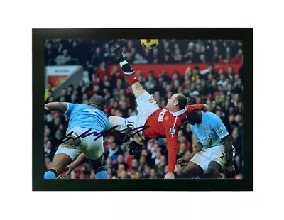 WAYNE ROONEY Signed & Framed Manchester United Overhead Kick Vs City Photograph • $74.59