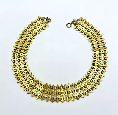 Antique Gold Filled Intricate Book Chain Necklace • $12.50