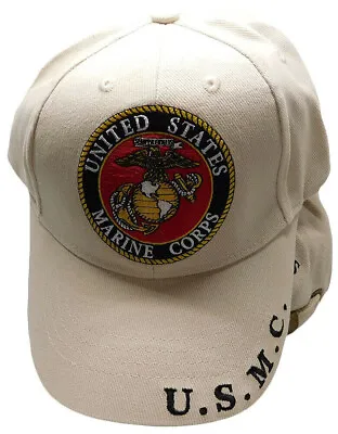 New U.s Military Marine Corps Embroidered Khaki Hat Cap Official Licensed Hats • $16.44