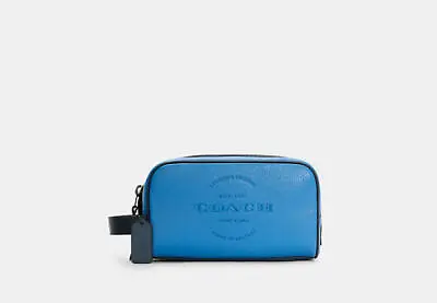 COACH Mens Small Blue Hand Bag Carryall Hygiene Pouch Toiletry Travel Kit $178  • $105