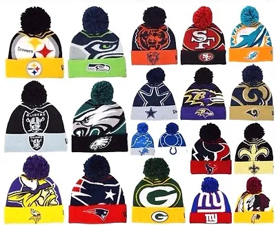 New Era NFL Logo Whiz Skully Winter Beanie Cuffed Pom Authentic Original Hat Cap • $14.41