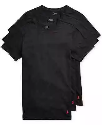 3 Polo Ralph Lauren SLIM FIT Crews Black M T-Shirts Crew Neck Cotton 3 Pack • $34.90