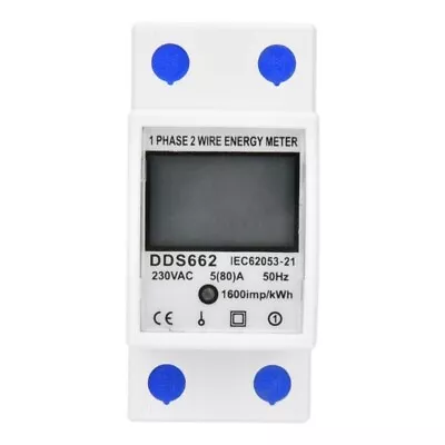 Din Rail Digital Single Phase Energy Meter KWh Voltage Current Power Meter 220V • $22.91