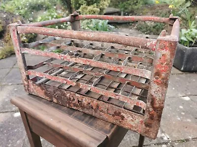 Vintage Metal 'Sandhall' Farm Milk Bottle Crate. Wine/Beer/Jar Storage Rack? • £28.50