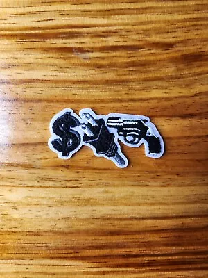 $6 • Buy 3  Money Power Respect Black Chenille And Embroidered Iron On Patch