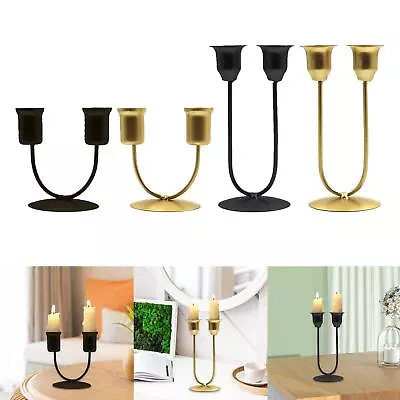 Metal Candle Holder 2 Arm Candlestick Holder For Banquet • £7.31