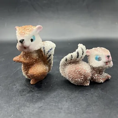 Vintage Sugared Squirrel Salt & Pepper Shaker Set Victoria Ceramics Japan Retro • $19.89