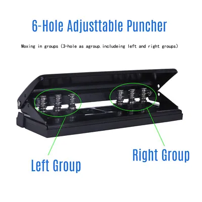 KW-trio Adjustable 6-Hole Desktop Punch Puncher For A4 A5 A6 B7 Dairy R3Y4 • $27.49