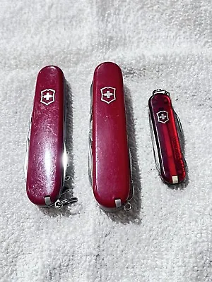 Lot Of 3 Victorinox Swiss Army Knives - Huntsman - Spartan - Rally • $27.99