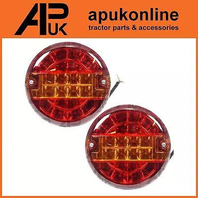 Pair LED 5.5 Inch Round Rear Brake Tail Lights Lamp Daxara Maypole Erde Trailer • $55.96