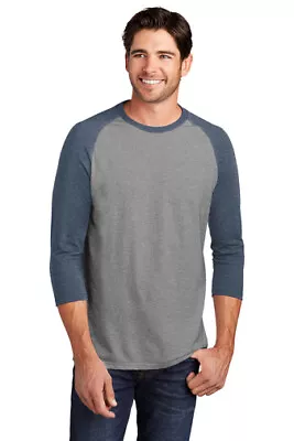 District Made Men's Perfect Tri 3/4 Sleeve Raglan - DM136 • $12.31