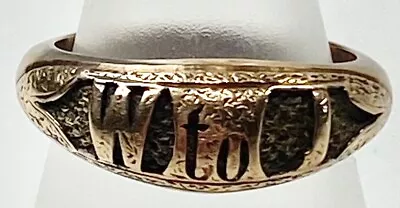 Antique 10k Mourning Hair Ring Victorian Vintage (c149b) • $344.99