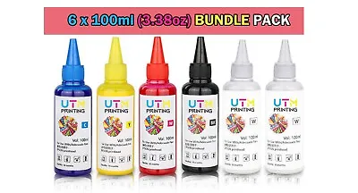 DTF Ink Value Pack 6x100ml (3.4 Oz) For Epson Based Printers • $29.99