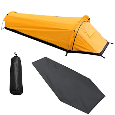 Person Backpacking Tent Hiking Bivy Tent Lightweight  Bag V0S8 • $86.49