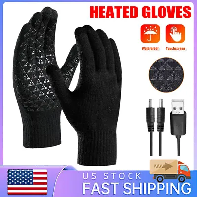 USB Heated Gloves 1Pair Rechargeable Touchscreen Skiing Gloves For Men Women • $9.99