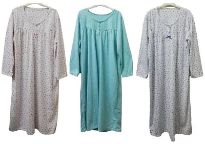 Ladies Marlon Quality Warm Brush Polyester Fleece  Nightdress Uk Sizes 8-20 • £9.99