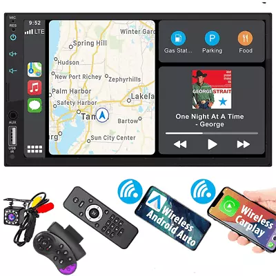 2 Din Car Stereo Radio For Apple/Android CarPlay 7  Touch MP5 Camera GPS+Cam+Mic • $57.99