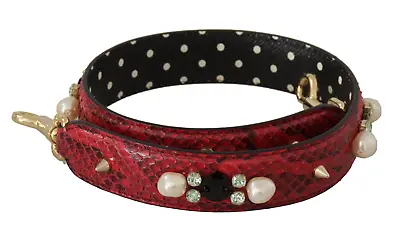Dolce & Gabbana Red Exotic Leather Crystals Bag Shoulder Strap • $389