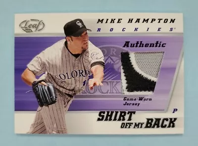 2002 Leaf Mike Hampton Shirt Off My Back Patch Jersey #SB-MH Card B • $19.99