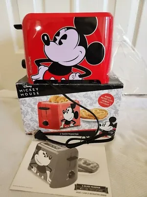 Disney Mickey Mouse 2 Slice Toaster Character Imprint Red NIB • $23.13