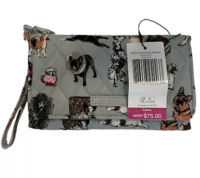 NWT Vera Bradley RFID Smartphone Wristlet Dog Show SRP $75 • $30