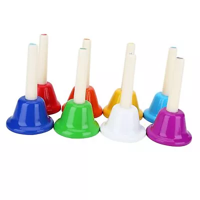 8-Note Colorful Metal Hand Bell Handbells Musical Instrument Toy For Kid Childr- • $37.60