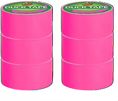 Duck # 1265016 Fluorescent Pink Duct Tape 1.88  X 15 Yds -Case 6 Rolls • $32