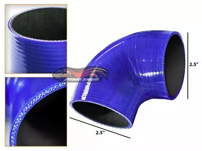 BLUE Elbow 2.5  63mm 4-ply Silicone Coupler Hose Turbo Intake Intercooler TYTA • $460.79