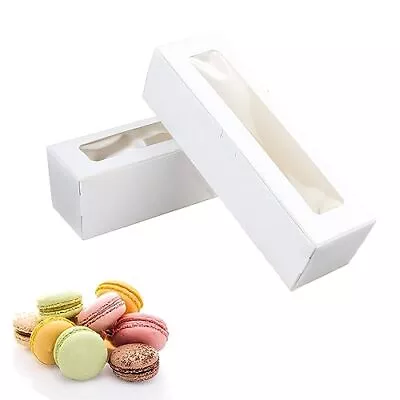 Macaron Boxes For 6 To 10 Macarons 20 Pack 8x3x2 Inches Macaron Packaging For... • $17.21