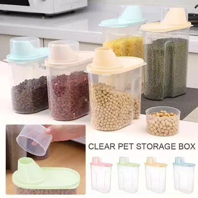 Plastic Cereal Dispenser Storage Box Kitchen Food Grain Rice Container S/L✨y • £4.33