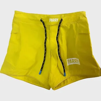 Parry Grappling Shorts Mens Small Yellow DWR Adjustable Training MMA Fight Wear • $35.99