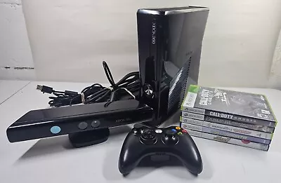 Microsoft Xbox 360 S Console 250 GB Bundle 🎮 Controller Kinect & 5 Games! • $125