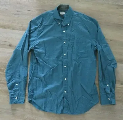 $9.99 • Buy J Crew Button Front Polka Dot Green Long Sleeve Shirt Men's Size M