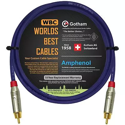 2 Foot SPDIF Cable – Gotham GAC-1 S/PDIF-Pro (Ultrablue) High-End Silver Plat... • $29.39