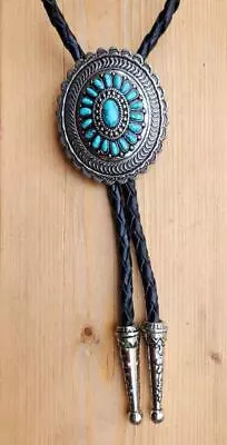 New Oval Teal Indian American Southwest Rodeo Western Cowboy Bolo Tie • $13.99