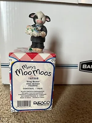 1995 Enesco Mary Moo Moos   Ring Bearer  Wedding Figurene   • $10.99