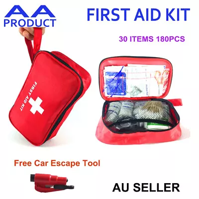 180pcs 30 Item First Aid Kit Medical Bag Emergency Survival For Car Sport Travel • $22.99