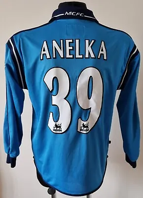 Manchester City 2002 - 2003 Home Le Coq Sportif Long Sleeve Jersey #39 ANELKA • $320