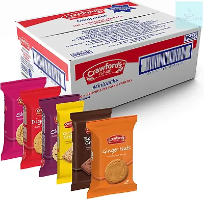 Crawfords Assorted Mini Biscuit Packs Pack Of 100 • £41.97