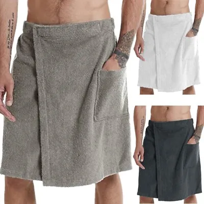 £28.81 • Buy Men's Fleece Bath Skirt Sauna Spa Towel Wrap Body Bathrobes Bottoms Nightgown